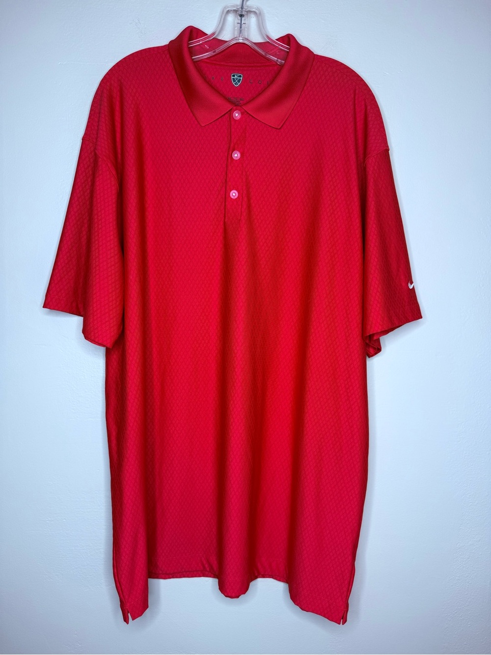 Nike Golf Red Performance Polo Textured Pattern Size XXL